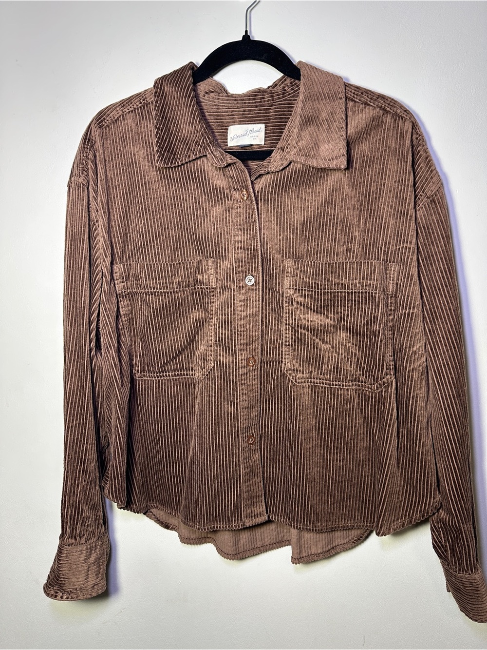 Universal Threads Classic Brown Corduroy Button Down Oversized Shirt